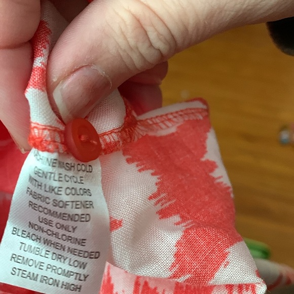 Allison Taylor, Large 100% Linen, Melon & White color Tunic Top - Picture 7 of 7